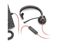 Poly Blackwire 3315 - Micro-casque - sur-oreille - filaire - jack 3,5mm - noir - Optimisé pour la CU 85R07AA