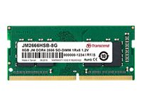 Transcend JetRAM - DDR4 - module - 8 Go - SO DIMM 260 broches - 2666 MHz / PC4-21300 - CL19 - 1.2 V - mémoire sans tampon - non ECC JM2666HSB-8G