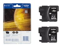 Brother LC1100BKBP2 - Pack de 2 - noir - original - blister - cartouche d'encre - pour Brother DCP-185, 385, 395, 585, J715, MFC-490, 5490, 5890, 5895, 6890, 790, 795, 990, J615 LC1100BKBP2