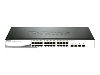 D-Link Web Smart DGS-1210-24P - Commutateur - Géré - 24 x 10/100/1000 (PoE) + 4 x combo Gigabit Ethernet / SFP Gigabit - de bureau, Montable sur rack - PoE (193 W) DGS-1210-24P