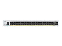 Cisco Catalyst 1000-48P-4X-L - Commutateur - Géré - 24 x 10/100/1000 (PoE+) + 24 x 10/100/1000 + 4 x SFP+ 10 Go (liaison montante) - Montable sur rack - PoE+ (370 W) C1000-48P-4X-L