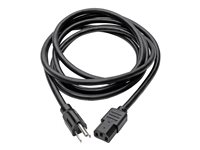 Tripp Lite 10ft Computer Power Cord Cable 5-15P to C13 Heavy Duty 15A 14AWG 10' - Câble d'alimentation - NEMA 5-15 (M) pour IEC 60320 C13 - CA 110 V - 3 m - moulé - noir P007-010