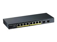 Zyxel GS1100-10HP - Commutateur - non géré - 8 x 10/100/1000 (PoE+) + 2 x Gigabit SFP - de bureau, fixation murale - PoE+ (130 W) GS1100-10HP-EU0102F