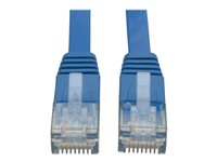 Tripp Lite 25ft Cat6 Gigabit Snagless Molded Patch Cable RJ45 M/M Blue 25' - Cordon de raccordement - RJ-45 (M) pour RJ-45 (M) - 7.62 m - CAT 6 - moulé, sans crochet, plat - bleu N201-025-BL-FL