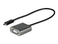 StarTech.com Adaptateur USB C vers VGA - Dongle USB-C 1080p vers VGA - Convertisseur USB-C (DP Alt Mode) vers Écrans/Affichages VGA - Comp. Thunderbolt 3 - Câble Intégré 30cm (CDP2VGAEC) - Adaptateur vidéo - 24 pin USB-C mâle pour HD-15 (VGA) femelle - 30 cm - noir - support 1200p - pour P/N: MXT101MMHQ45, MXT101MMHQ60, MXT101MMHQ65, MXT101MMHQ70, MXT101MMHQFF, TB4CDOCK CDP2VGAEC