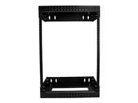 StarTech.com Rack Réseau Mural 15U 19" - Profondeur Ajustable 30,5-50,8cm Rack Serveur à Cadre Ouvert 2 Pieds pour Équipement AV/Data/IT/Com/Ordi/Switch avec Écrous et Vis de Cage (RK15WALLOA) - Rack - montable sur mur - noir - 15U - 19" RK15WALLOA