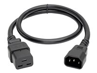 Tripp Lite 2ft Power Cord Extension Cable C19 to C14 Heavy Duty 15A 14AWG 2' - Câble d'alimentation - IEC 60320 C19 pour IEC 60320 C14 - CA 250 V - 61 cm - moulé - noir P047-002