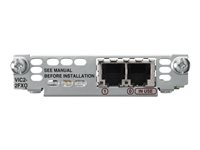 Cisco IP Unified Communications Voice/Fax Network Module - Carte d'interface vocale - FXO - ports analogiques : 2 - pour Cisco 28XX, 29XX, 36XX, 37XX, 38XX, 38XX V3PN, 39XX, 39XX ES24 VIC2-2FXO=