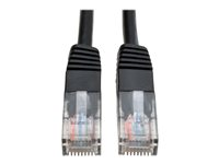 Tripp Lite 50ft Cat5e / Cat5 350MHz Molded Patch Cable RJ45 M/M Black 50' - Cordon de raccordement - RJ-45 (M) pour RJ-45 (M) - 15.2 m - UTP - CAT 5e - moulé, bloqué - noir N002-050-BK