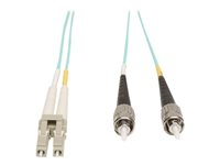 Tripp Lite 3M 10Gb Duplex Multimode 50/125 OM3 LSZH Fiber Optic Patch Cable LC/ST Aqua 10' 10ft 3 Meter - Cordon de raccordement - LC multi-mode (M) pour ST multi-mode (M) - 3 m - fibre optique - duplex - 50 / 125 microns - OM3 - aqua N818-03M