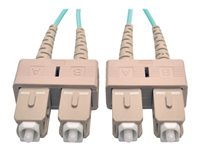 Tripp Lite 3M 10Gb Duplex Multimode 50/125 OM3 LSZH Fiber Optic Patch Cable SC/SC Aqua 10' 10ft 3 Meter - Cordon de raccordement - SC multi-mode (M) pour SC multi-mode (M) - 3 m - fibre optique - duplex - 50 / 125 microns - OM3 - aqua N806-03M