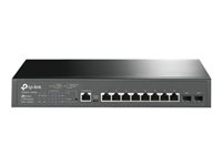 TP-LINK JetStream T2500G-10MPS - Commutateur - Géré - 8 x 10/100/1000 (PoE+) + 2 x Gigabit SFP - Ordinateur de bureau, Montable sur rack - PoE+ (116 W) T2500G-10MPS