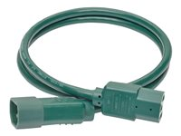 Tripp Lite 3ft Computer Power Extension Cord 10A 18 AWG C14 to C13 Green 3' - Rallonge de câble d'alimentation - IEC 60320 C14 pour IEC 60320 C13 - CA 100-250 V - 10 A - 91.4 cm - vert P004-003-AGN