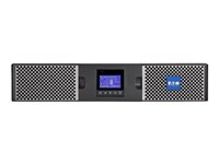 Eaton 9PX 1500i RT2U - Onduleur (montable sur rack / externe) - CA 200/208/220/230/240 V - 1500 Watt - 1500 VA - monophasé - RS-232, USB - connecteurs de sortie : 8 - PFC - 2U - 19" - noir / argent 9PX1500IRT2U-L