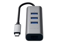 Satechi ST-TC2N1USB31AM - Concentrateur (hub) - 3 x SuperSpeed USB 3.0 + 1 x 10/100/1000 - de bureau ST-TC2N1USB31AM