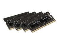 HyperX Impact - DDR4 - kit - 16 Go: 4 x 4 Go - SO DIMM 260 broches - 2400 MHz / PC4-19200 - CL15 - 1.2 V - mémoire sans tampon - non ECC HX424S15IBK4/16