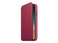 Apple - Protection à rabat pour téléphone portable - cuir - myrtille - pour iPhone X MQRX2ZM/A