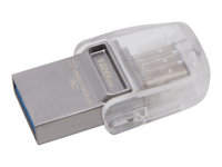 Kingston DataTraveler microDuo 3C - Clé USB - 128 Go - USB 3.1 / USB-C - pour Apple MacBook (Early 2015, Early 2016, Mid 2017); MacBook Air (Late 2018); MacBook Pro (Late 2016, Mid 2017, Mid 2018) DTDUO3C/128GB