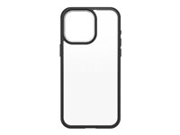 OtterBox React Series - Coque de protection pour téléphone portable - polycarbonate, caoutchouc synthétique - cristal noir (incolore/noir) - pour Apple iPhone 15 Pro Max 77-92783