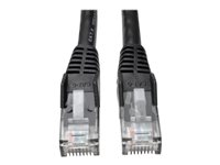 Tripp Lite 2ft Cat6 Gigabit Snagless Molded Patch Cable RJ45 M/M Black 2' - Cordon de raccordement - RJ-45 (M) pour RJ-45 (M) - 61 cm - UTP - CAT 6 - moulé, sans crochet, bloqué - noir N201-002-BK