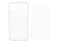 OtterBox React Series - Coque de protection pour téléphone portable - antimicrobien - clair - avec protection d'écran Trusted Glass - pour Apple iPhone 14 78-80927