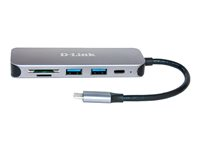 D-Link DUB-2325 - Concentrateur (hub) - avec lecteur de carte - 2 x SuperSpeed USB 3.0 + 1 x USB-C - de bureau DUB-2325/E