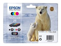 Epson 26 Multipack - Pack de 4 - noir, jaune, cyan, magenta - original - emballage coque avec alarme radioélectrique/ acoustique - cartouche d'encre - pour Expression Premium XP-510, 520, 600, 605, 620, 625, 700, 720, 800, 820 C13T26164020