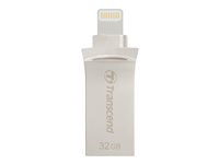 Transcend JetDrive Go 500 - Clé USB - 64 Go - USB 3.1 / Lightning - argent TS64GJDG500S