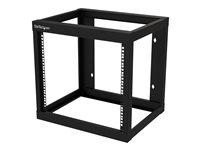 StarTech.com 9U 19" Wall Mount Network Rack 17" Deep 2 Post Open Frame for Server Room/Data/AV/IT/Communication/Computer Equipment/Patch Panel w/ Cage Nuts/Screws Hook/Loop 175lb Capacity - Wallmount Server Rack (RK919WALLO) - Rack cadre ouvert - 2 montants - montable sur mur - noir - 9U - 19" RK919WALLO