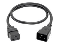 Tripp Lite 3ft Power Cord Extension Cable C19 to C20 Heavy Duty 15A 14AWG 3' - Rallonge de câble d'alimentation - IEC 60320 C20 pour IEC 60320 C19 - CA 250 V - 90 cm - moulé - noir P036-003-15A