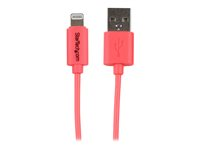 StarTech.com Câble Apple Lightning vers USB pour iPhone, iPod, iPad 1m - Cordon de charge / synchronisation Mâle/Mâle - Rose - Câble Lightning - Lightning (M) pour USB (M) - 1 m - double blindage - rose - pour Apple iPad/iPhone/iPod (Lightning) USBLT1MPK