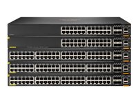 HPE Aruba 6200M 24G 4SFP+ Switch - Commutateur - distance max. d'empilage de 10 km - C3 - Géré - 24 x 10/100/1000 + 4 x 1 Gigabit/10 Gigabit SFP+ (liaison montante/empilage) - de l'avant et du côté vers l'arrière - Montable sur rack - BTO R8Q67A