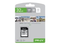 PNY Elite - Carte mémoire flash - 32 Go - UHS-I U1 / Class10 - SDHC UHS-I P-SD32GU1100EL-GE