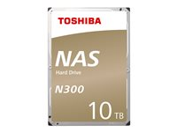 Toshiba N300 NAS - Disque dur - 10 To - interne - 3.5" - SATA 6Gb/s - 7200 tours/min - mémoire tampon : 256 Mo HDWG11AEZSTA