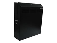 StarTech.com Rack de serveur à fixation murale horizontale sécuritaire 48 cm 4U - 2 ventilateurs inclus - Rack - montable sur mur - 120 mm - noir - 4U - 19" RK419WALVSGB