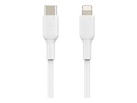 Belkin BOOST CHARGE - Câble Lightning - 24 pin USB-C mâle pour Lightning mâle - 2 m - blanc - Alimentation USB (18 W) CAA003BT2MWH