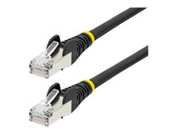 StarTech.com 1.5m CAT6a Ethernet Cable - Black - Low Smoke Zero Halogen (LSZH) - 10GbE 500MHz 100W PoE++ Snagless RJ-45 w/Strain Reliefs S/FTP Network Patch Cord - Cordon de raccordement - RJ-45 (M) pour RJ-45 (M) - 1.5 m - S/FTP - CAT 6a - IEEE 802.3bt - sans halogène, moulé, sans crochet, bloqué - noir NLBK-150-CAT6A-PATCH