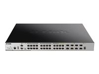 D-Link DGS 3630-28PC - Commutateur - C3 - Géré - 20 x 10/100/1000 (PoE+) + 4 x SFP Gigabit combiné + 4 x 10 Gigabit SFP+ - Montable sur rack - PoE+ (370 W) DGS-3630-28PC/SI/E