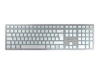 CHERRY KW 9100 SLIM - Clavier - sans fil - 2.4 GHz, Bluetooth 4.0 - AZERTY - Français Belgique - commutateur : CHERRY SX - blanc, argent JK-9110FR-1