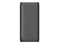 Belkin BOOST CHARGE - Banque d'alimentation - 20000 mAh - 30 Watt - Fast Charge, PD - 2 connecteurs de sortie (USB, 24 pin USB-C) - noir BPB002BTBK